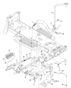 Mower Housing Suspension Diagram and Parts List for 46379X192B 1997 Briggs and Stratton Lawn Tractor